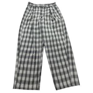Urban Outfitters Vintage Pants  XS Grey Plaid  Pleated Trouser 90s Punk Grunge
